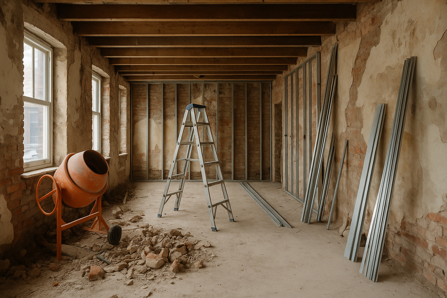 Kernsanierung – Baustelle im Innenraum