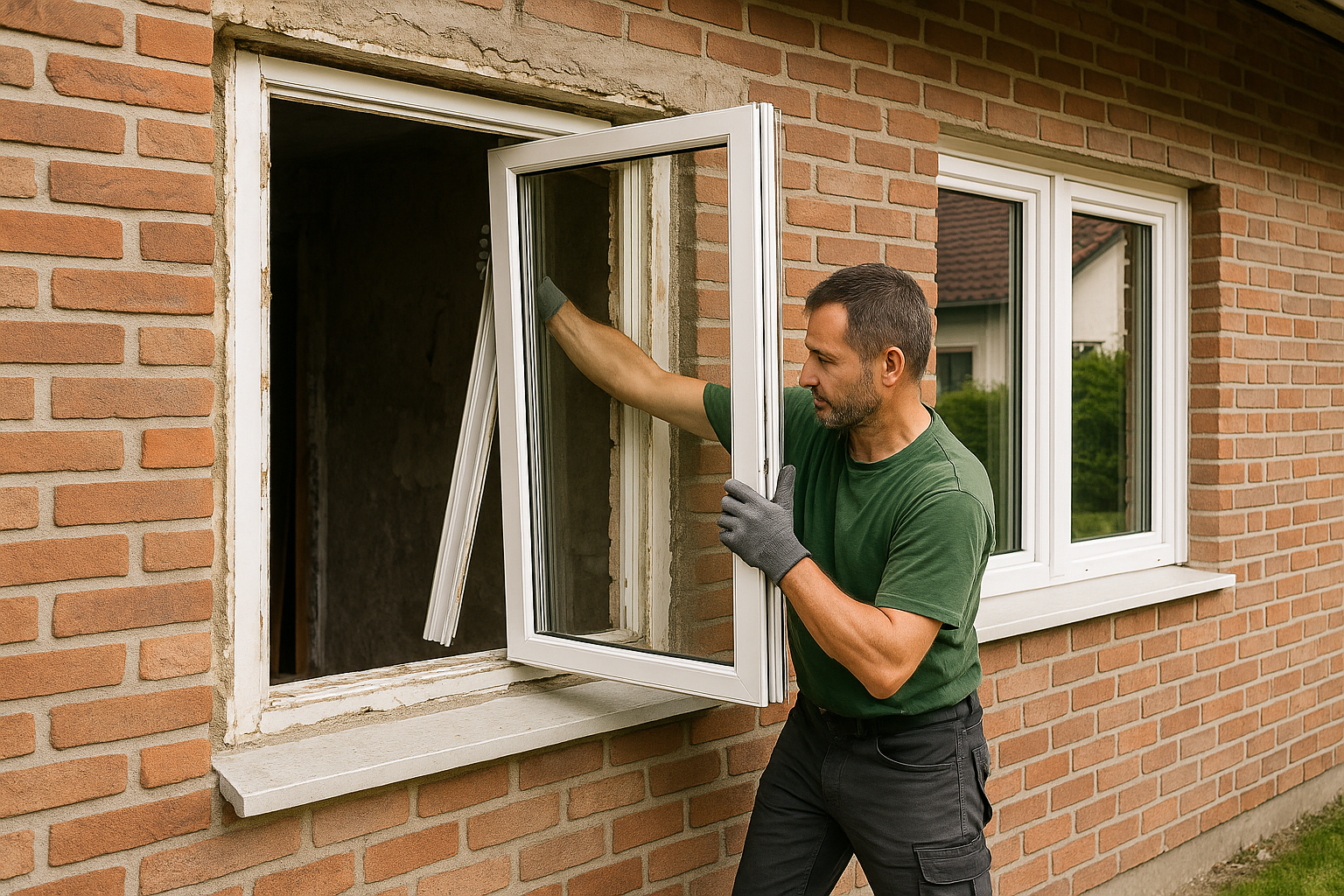 Fenstersanierung – neue große Fenster